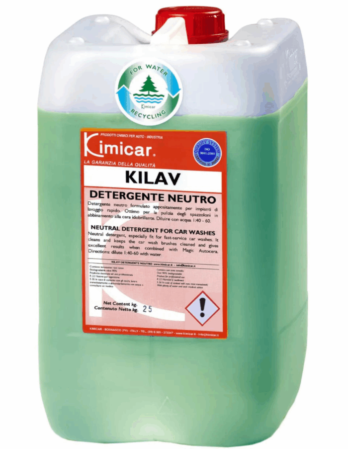 Kimicar KILAV DETERGENTE NEUTRO neutrálny čistiaci prostriedok pre portálové a automatické umývacie linky 25kg – Obrázok 1