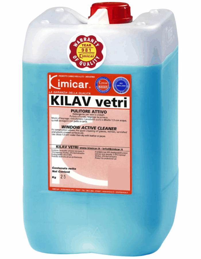 Kimicar KILAV VETRI prípravok na čistenie skiel a okien 12kg – Obrázok 1