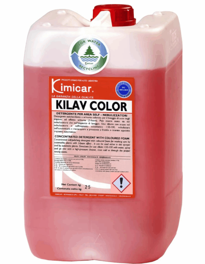 Dizajn bez názvu (25) Kimicar KILAV COLOR profesionálny farebný penivý čistiaci koncentrát ružový 12kg – Obrázok 1