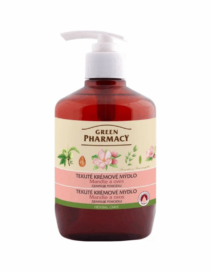 Green Pharmacy tekuté krémové mydlo 460 ml - Mandle a ovos – Obrázok 1