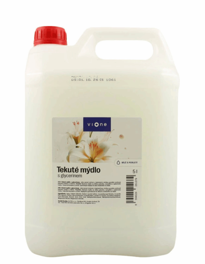 VIONE Tekuté mydlo s bielou perleťou 5L – Obrázok 1