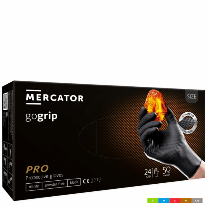 Dizajn bez názvu - 2026-01-20T094744.057 Nitrilové rukavice MERCATOR® Gogrip čierne 50ks/bal. – Obrázok 1