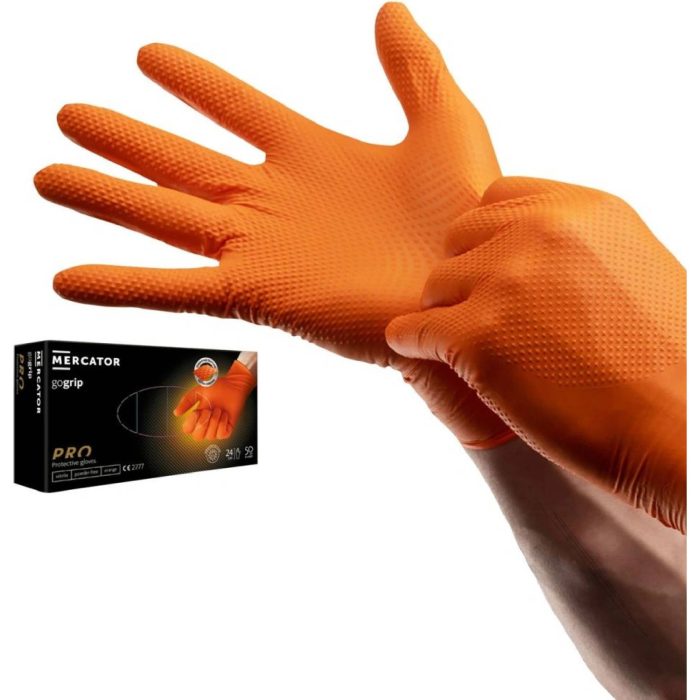 Nitrilové rukavice MERCATOR® Gogrip oranžové 50ks/bal. – Obrázok 4