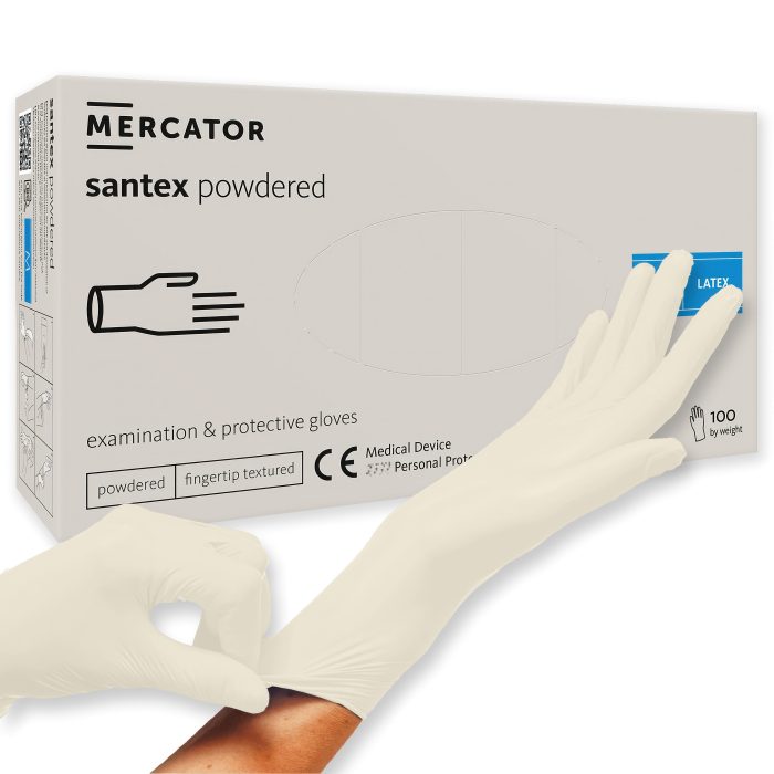 Latexové rukavice MERCATOR® santex powdered 100ks/bal. – Obrázok 3