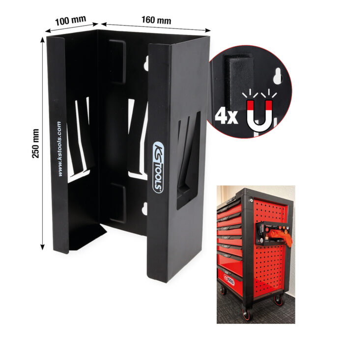 Magnetický držiak na 1bal. jednorázových rukavíc KS-TOOLS čierny – Obrázok 3