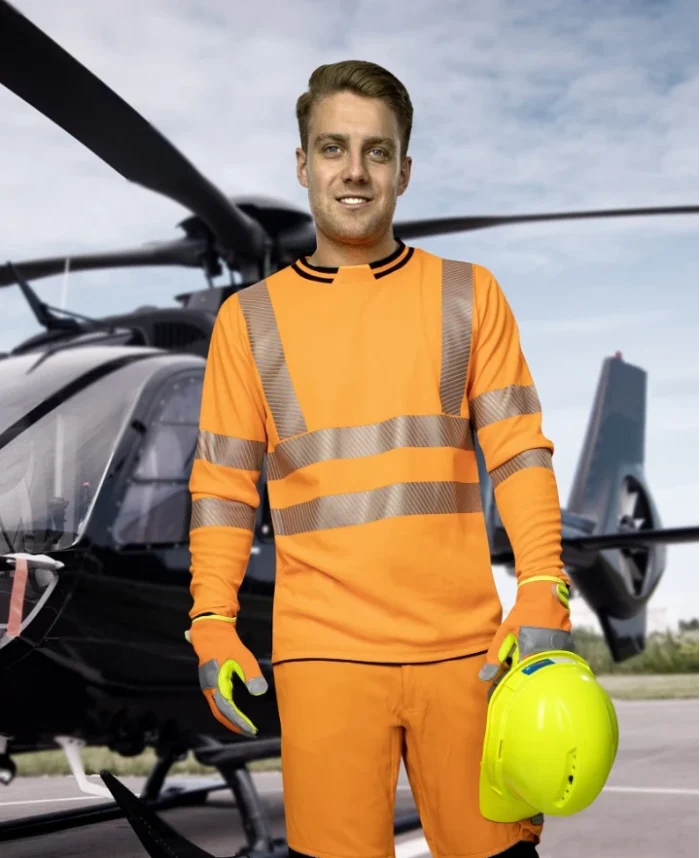Reflexné tričko s dlhým rukávom ARDON®SIGNAL Hi-Vis oranžové – Obrázok 2