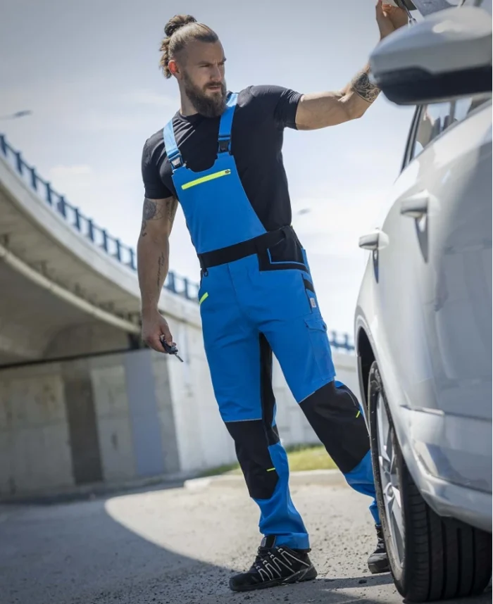 Nohavice s náprsenkou ARDON®4Xstretch® modré – Obrázok 2