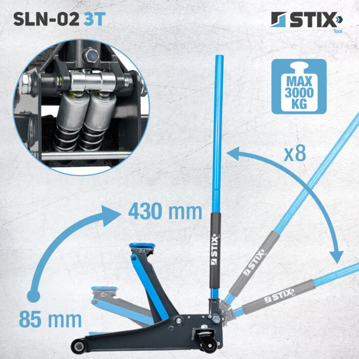 Nízkoprofilový hydraulický zdvihák 3T – Obrázok 2